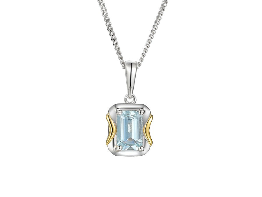 Aquamarine Contour with Chain