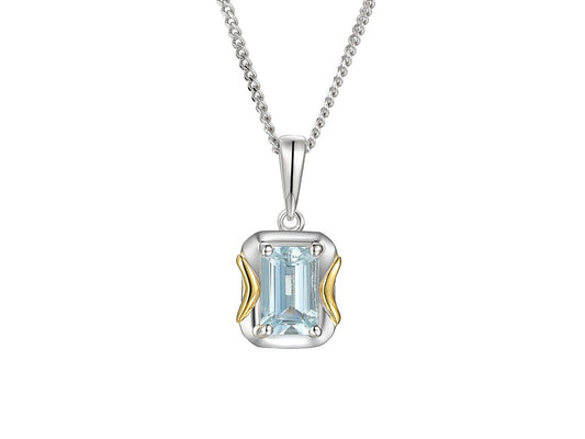 Aquamarine Contour with Chain