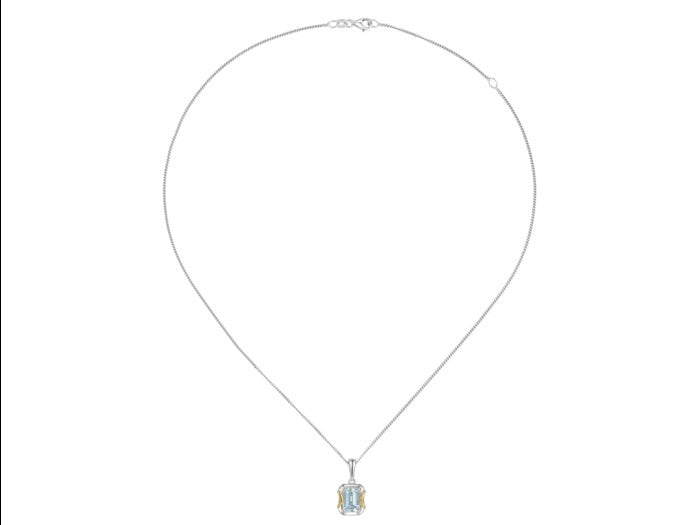 Aquamarine Contour with Chain