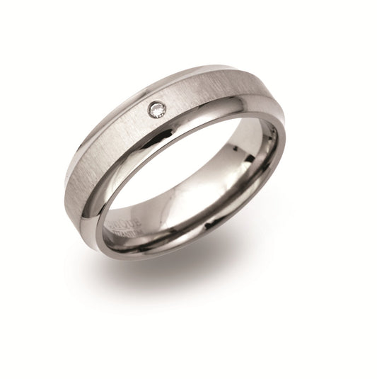 Titanium Diamond Textured Ring