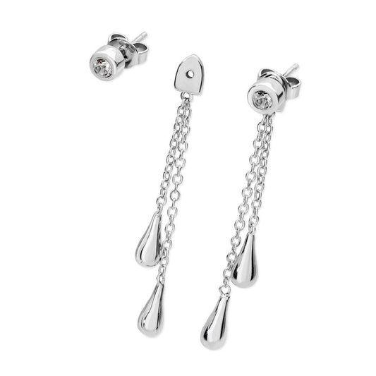 White Topaz Interchangeable Drop Earrings