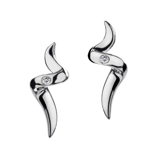 DE221 Silv Spiral Earrings