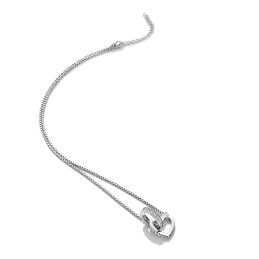 DN204 Heart+Circ Necklace Sil entwined Necklace