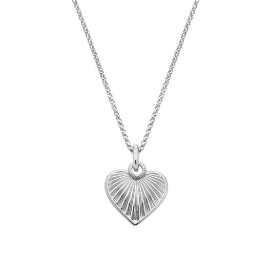 DP1029 Essence Heart Pendant Sil Shell Heart Pend+Chain