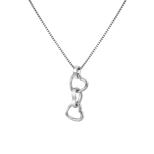 DP835 Silv triple heart drop pend