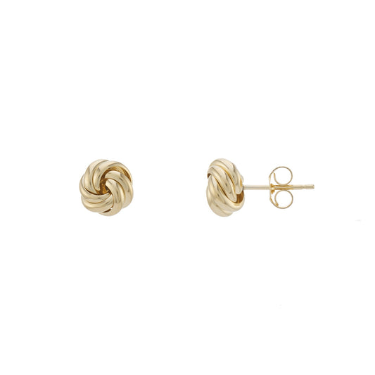 E39-5218-Y 9ct YG Triple Rope Knot Earrings