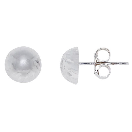 E40-5326-WDC 9ct WG Diacut 7mm Dome Stud ER