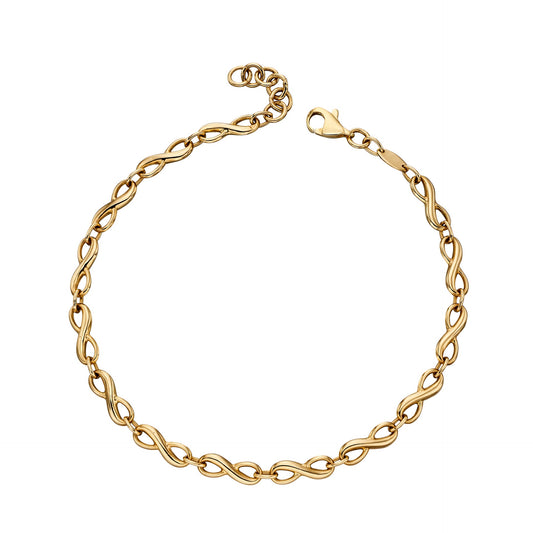 9ct Yellow Gold Infinity Link Bracelet