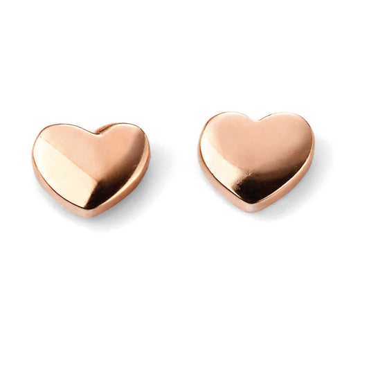 GE2038 9ct ROSE Heart Stud EARRING