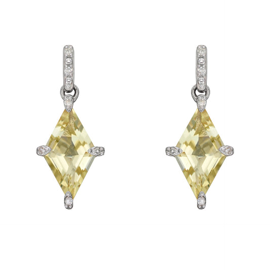 GE2384Y 9ct WG dia+Lemon Qurtz Kite ER