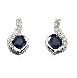 GE893L 9ct WG BSapphire + Dia ER