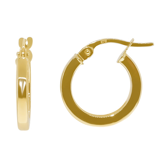 GER115-Y - 9ct YG Sq Hoop Earrings