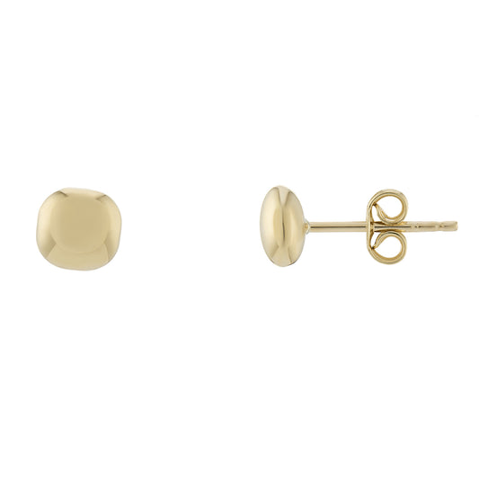 GER166 9ct YG Cushion Stud Earrings