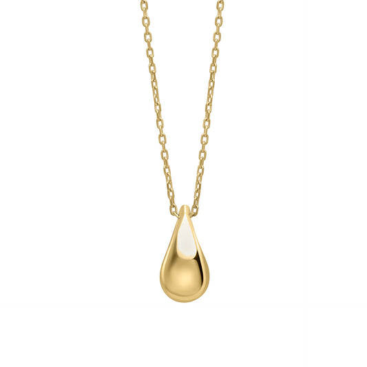 GN399 9ct Y/g Teardrop necklace
