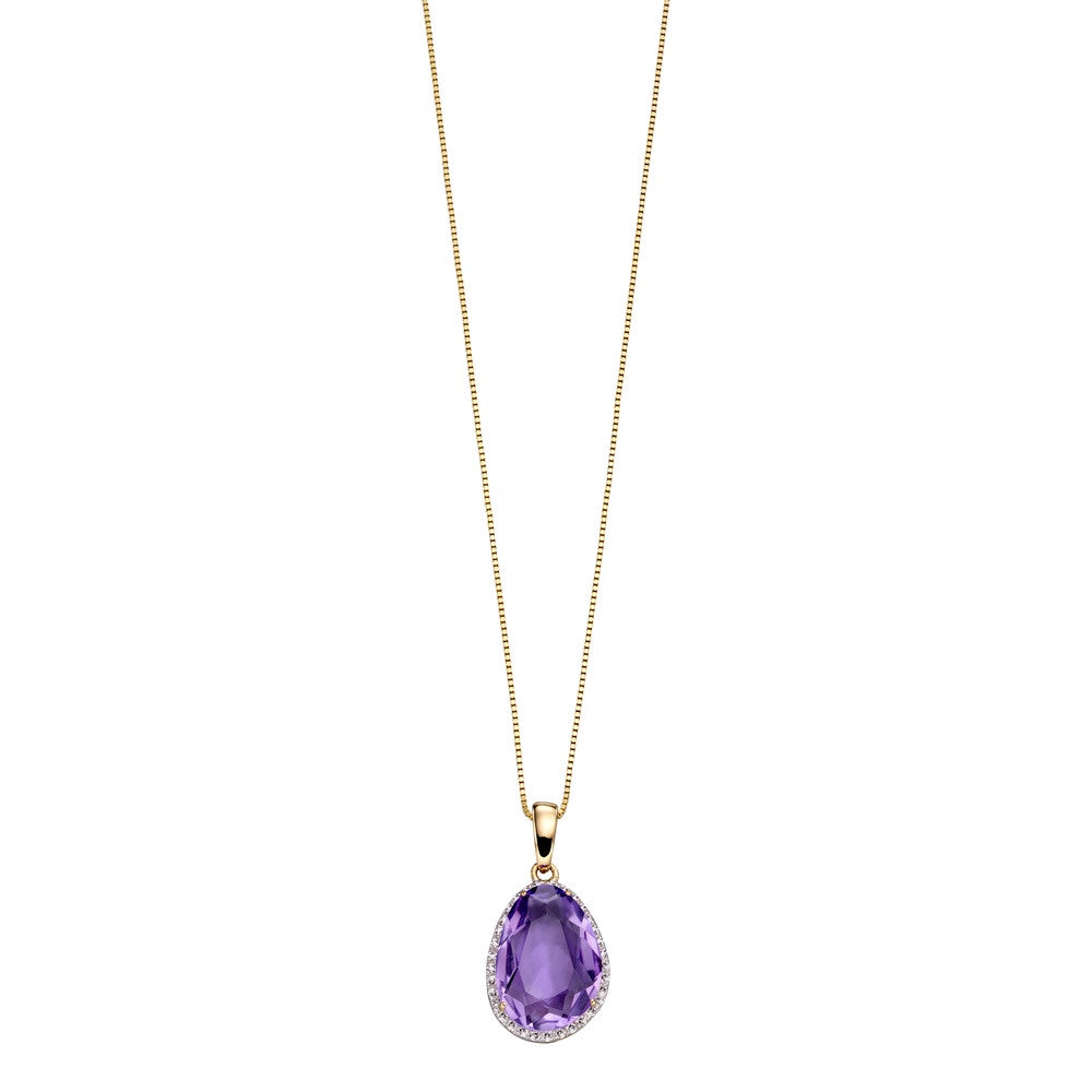 Amethyst and Diamond Pendant