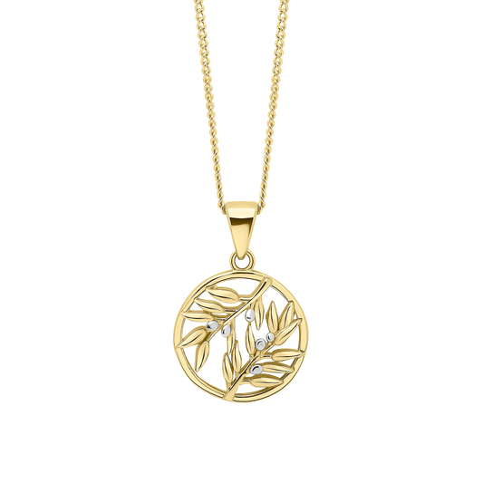 GP2350 9ct YG olive branch Pendant