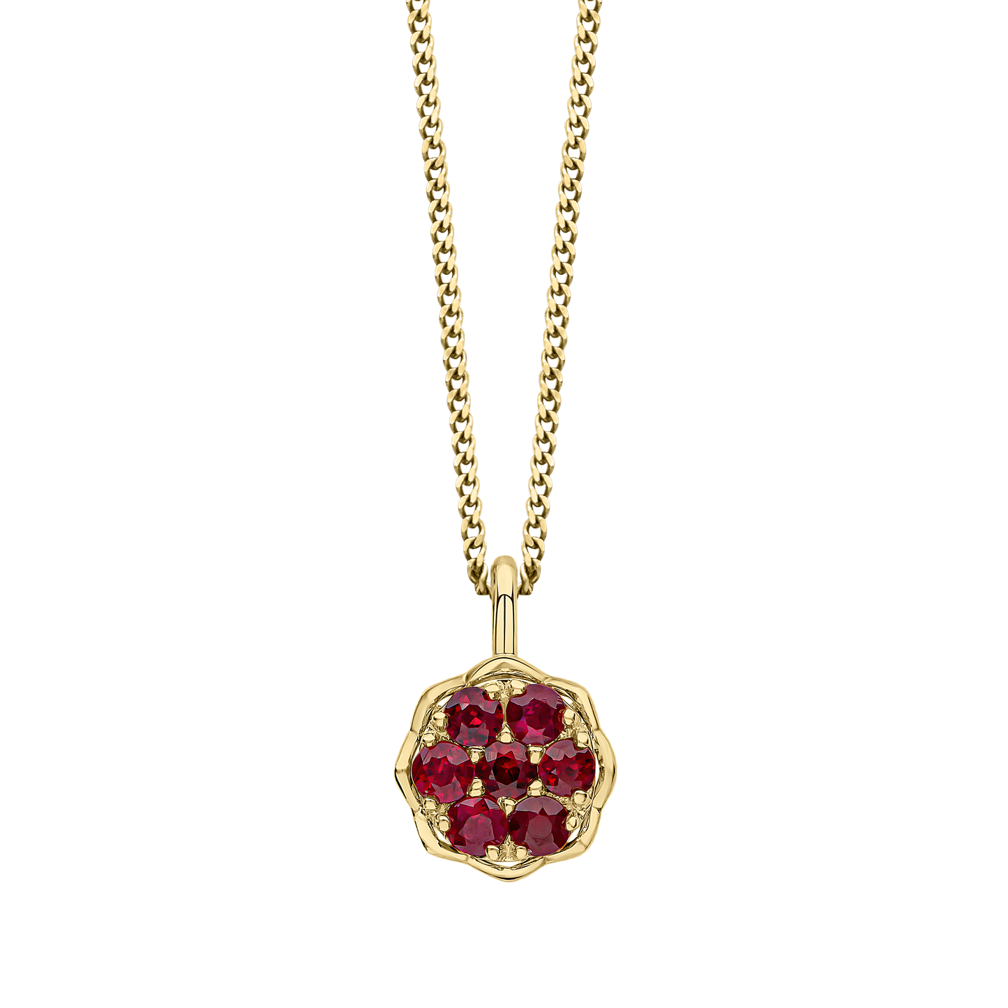 Ruby Cluster Pendant