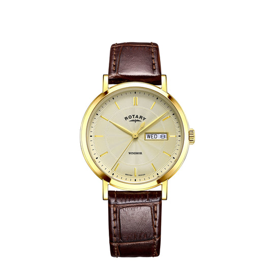 Windsor Day Date Watch with Brown Strap