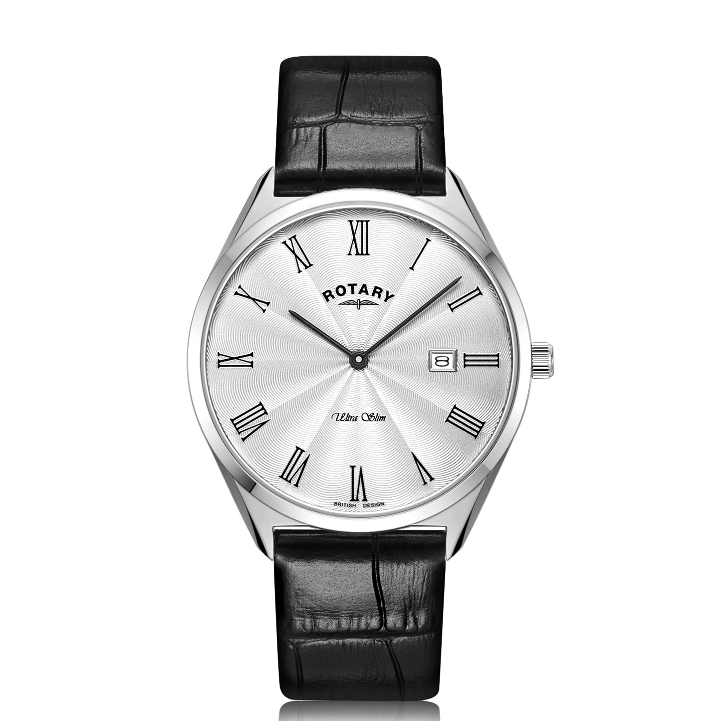 Ultra Slim Black Strap Watch