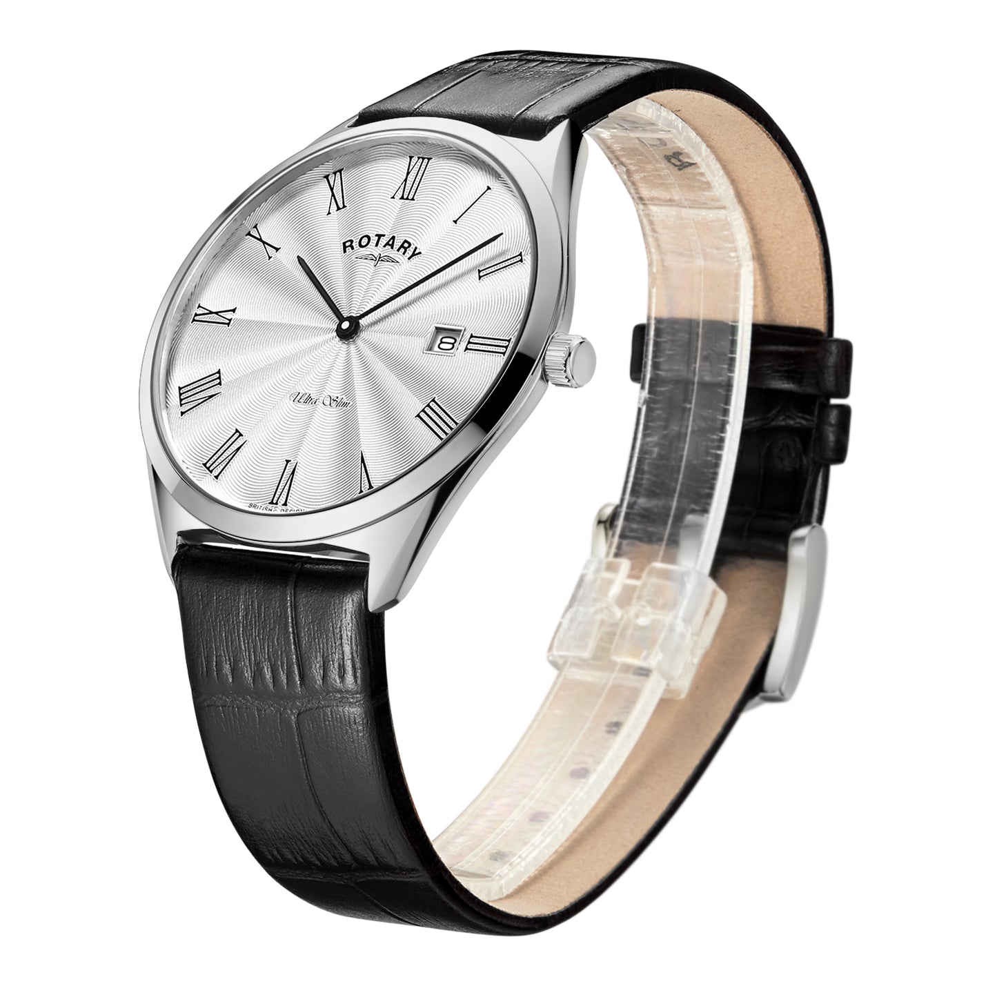 Ultra Slim Black Strap Watch