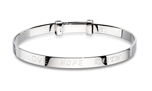 Faith - Silver Love, Hope and Faith Bangle