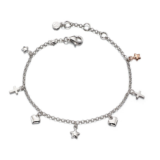 LSB0086 Ahtena-Sil+RGP Star,heart,cross Charm Brac