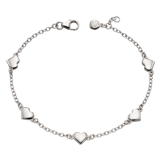 LSB0308 Beatrice-Sil Heart Charm Brac