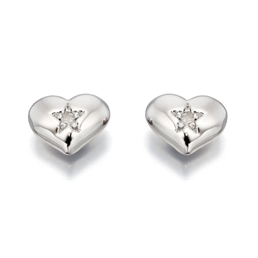 LSE0031 Suri-Sil Dia heart Stud ER