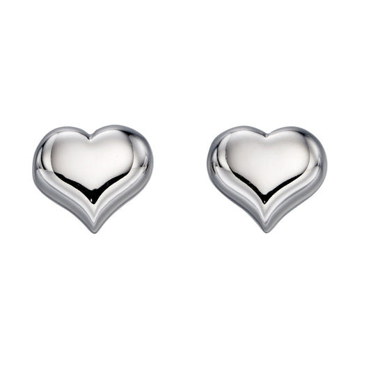 Freya-Silver Heart Stud Earrings