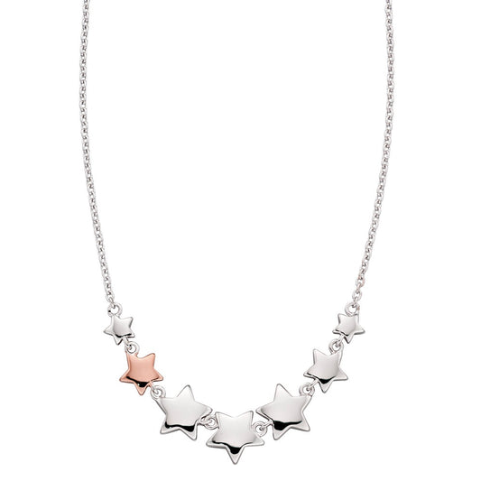 Zara - Silver and Rose Gold Plate Multi Star Necklace