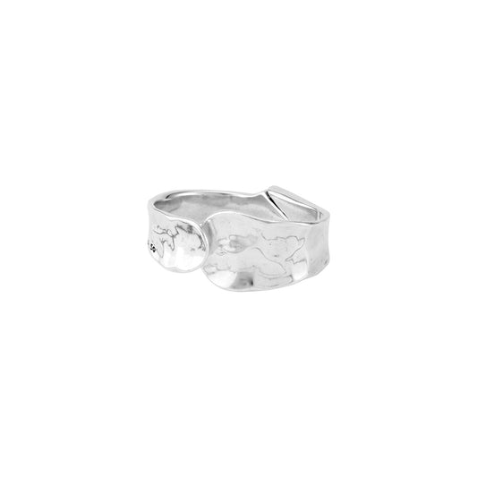 PUL1806MTL0000L Lrg SP Flat Overlap Hammered Bangle